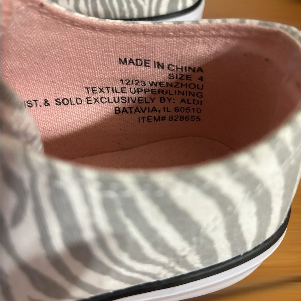 L&D from Aldi kids Zebra Print Sneakers